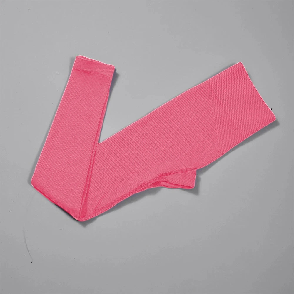 LIYINQIU Women's Ribbed High-Waisted Yoga Pants