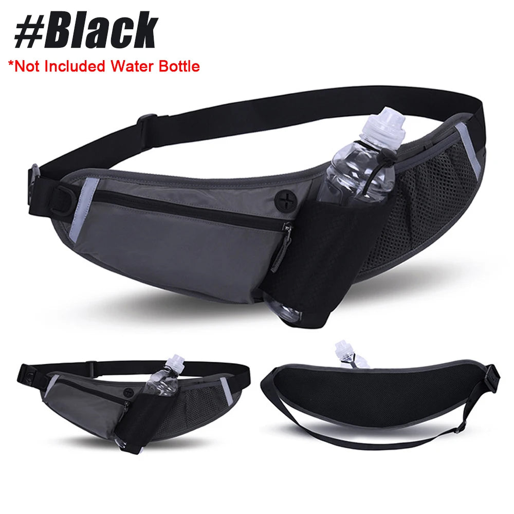 WEPPKK Adjustable Running Belt with Water Bottle Holder