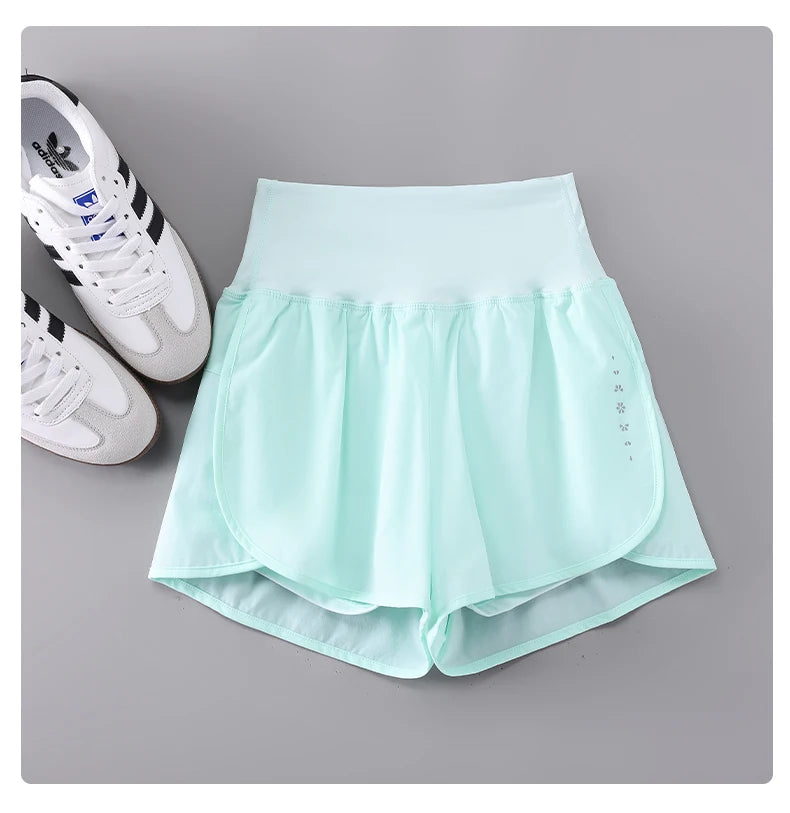 DRUR Women's Athletic Shorts High Waist Quick Drying Yoga Shorts Woman Summer Sports Short Pants With Inner Lining Gym Clothing