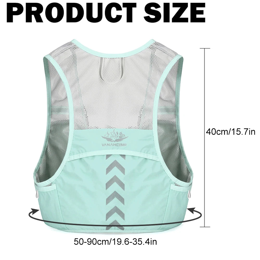 WEPPKK Lightweight Breathable Running Vest, Adjustable Reflective Vest with Pockets for Women Men, Trail Running Hiking
