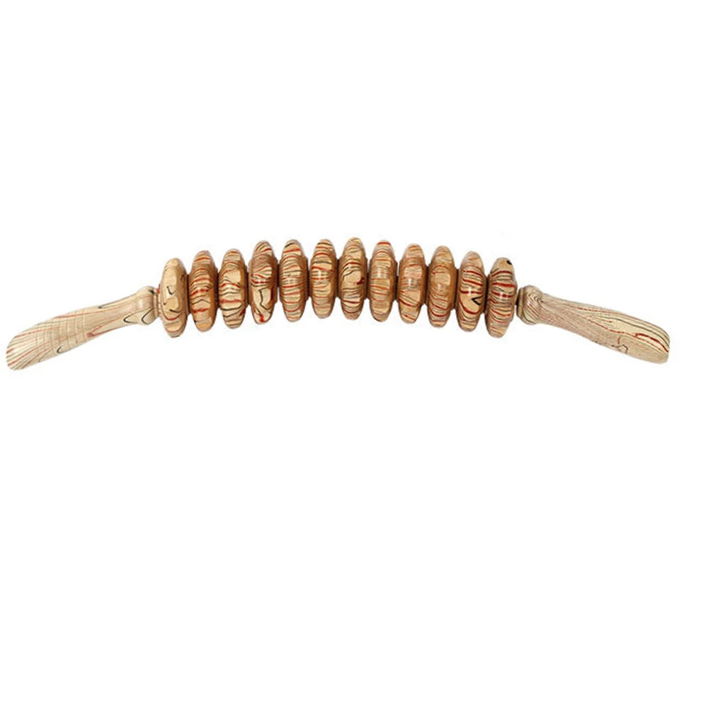 JWWMMJ Wooden Body Fascia Bendable Massage Roller Therapy Massager for Lymphatic Drainage Cellulite Trigger Point Manual Muscle Release Tool