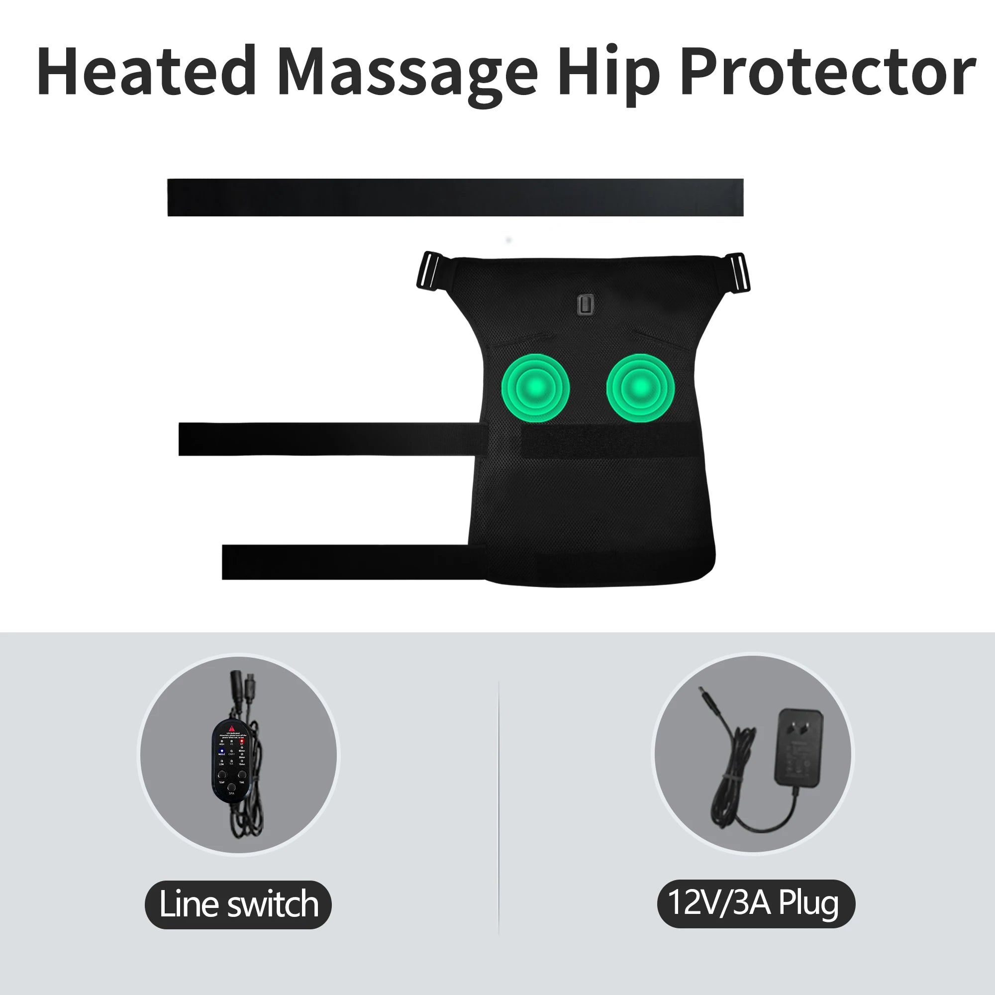 Hip Massager - 3-Gear Heat& Vibration, Relieves Muscle Soreness Pain,Arthritis, Aids Sports Recovery, for Fitness Fans