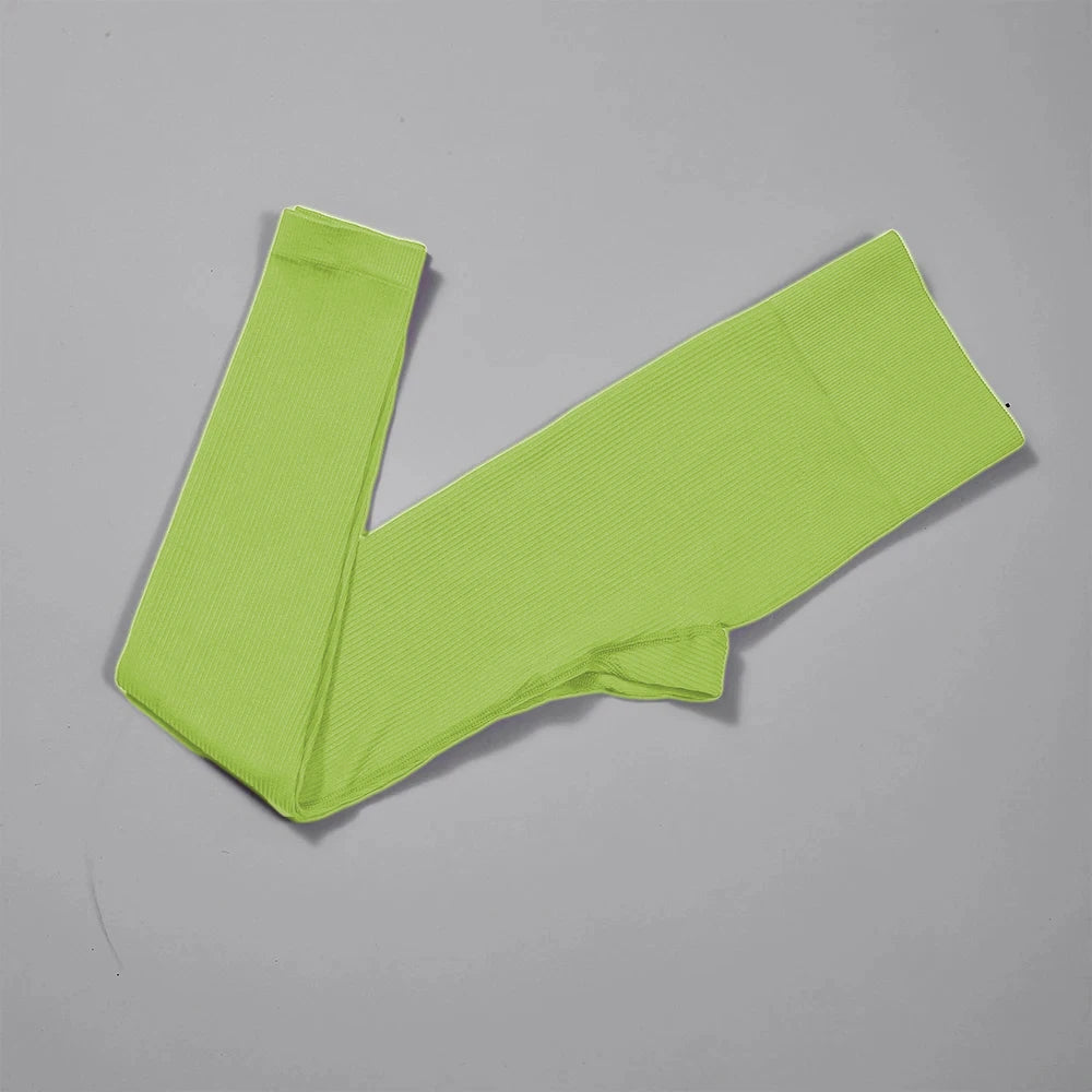 LIYINQIU Women's Ribbed High-Waisted Yoga Pants