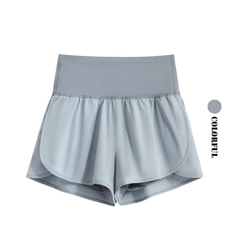 DRUR Women's Athletic Shorts High Waist Quick Drying Yoga Shorts Woman Summer Sports Short Pants With Inner Lining Gym Clothing