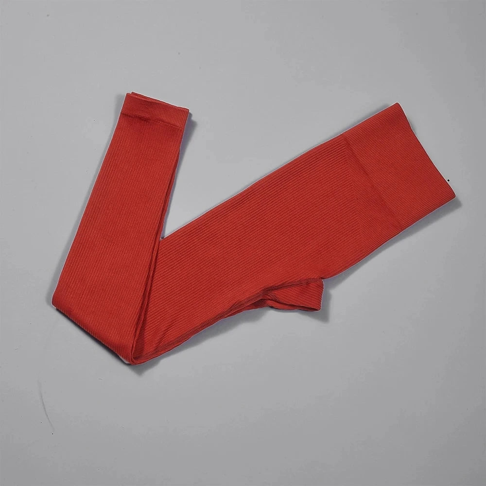 LIYINQIU Women's Ribbed High-Waisted Yoga Pants