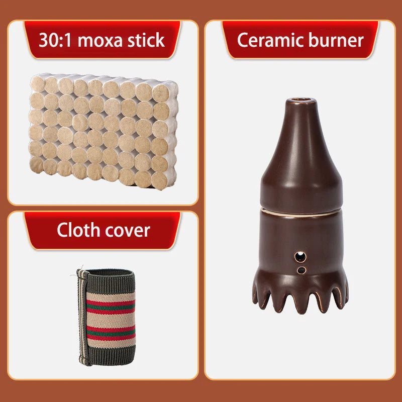 PAQIN 12-Massage Teeth Moxibustion Burner Warm Scraping and Massaging Body Acupoint Massage