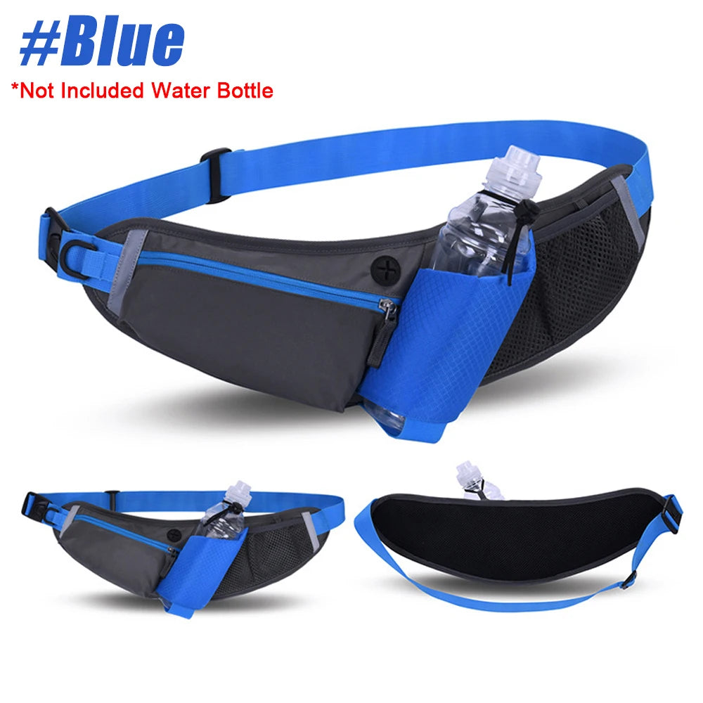 WEPPKK Adjustable Running Belt with Water Bottle Holder