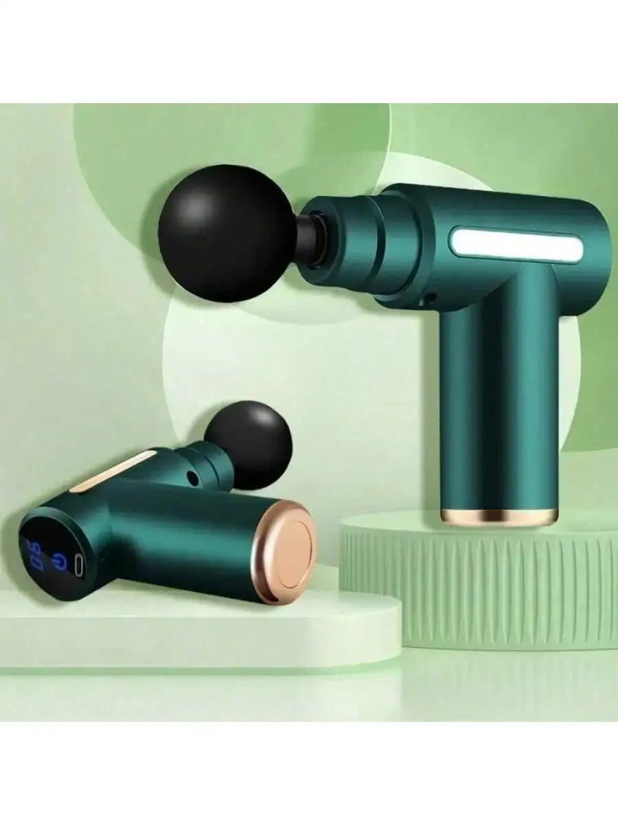Multicolor Portable Fascial Massage Gun With Interchangeable Heads