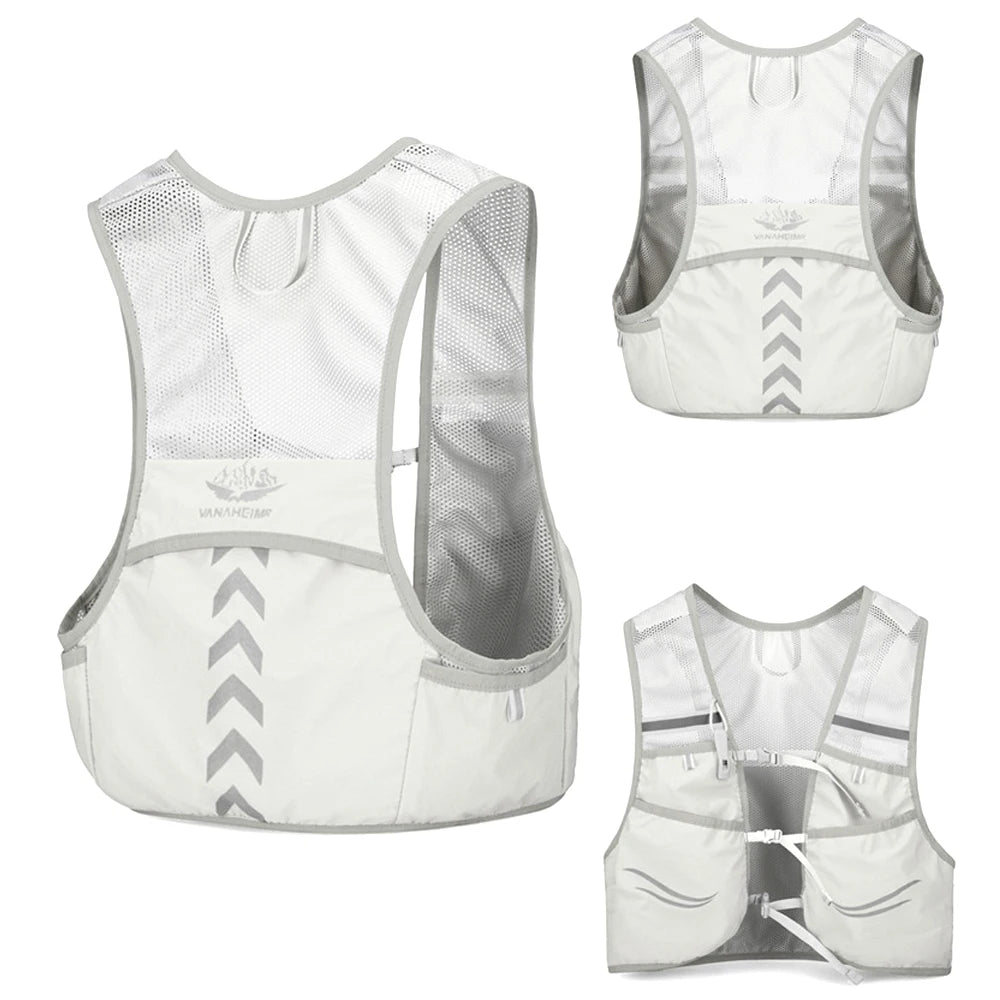 WEPPKK Lightweight Breathable Running Vest, Adjustable Reflective Vest with Pockets for Women Men, Trail Running Hiking
