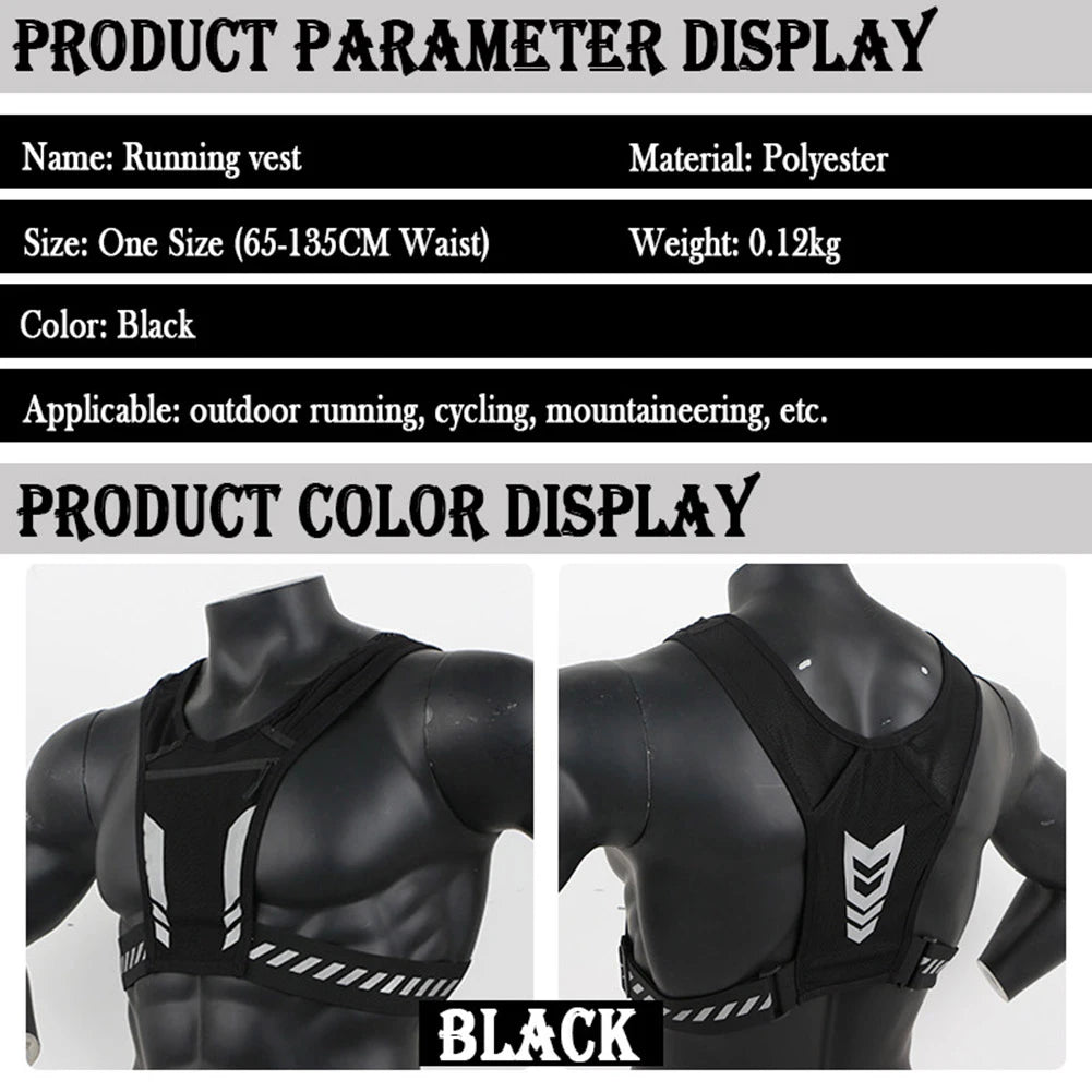 Reflective Running Backpack Universal Lightweight Sport Running Vest Mobile Phone Cards Bag For Jogging Fitness Male Female Vest