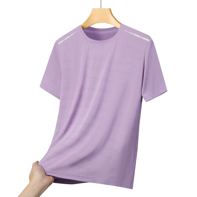 Ippolich Women's Mesh Summer T-Shirt Outdoor Jogging Reflective Strip Breathable Short Sleeves Women Fitness Elastic Sports T-Shirt
