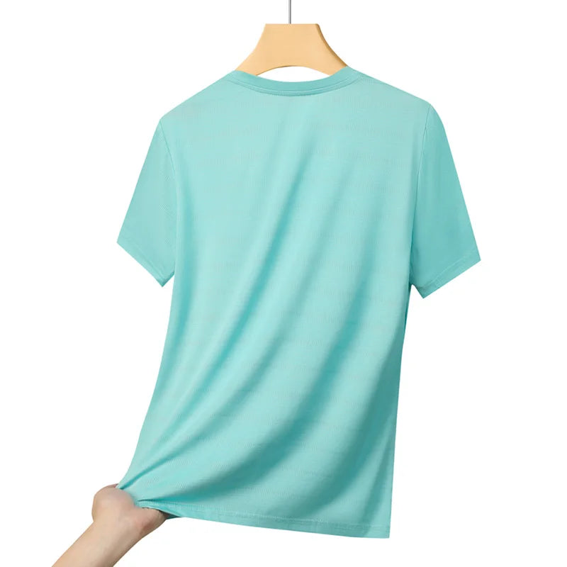 Ippolich Women's Mesh Summer T-Shirt Outdoor Jogging Reflective Strip Breathable Short Sleeves Women Fitness Elastic Sports T-Shirt