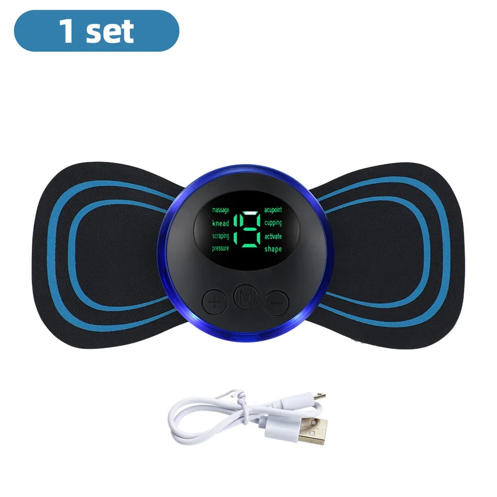 Joverisher Electric Neck Massager EMS Muscle Massage Stimulator Low Frequency Instrument Back Cervical Calf Patches Pain Joints Mini Device