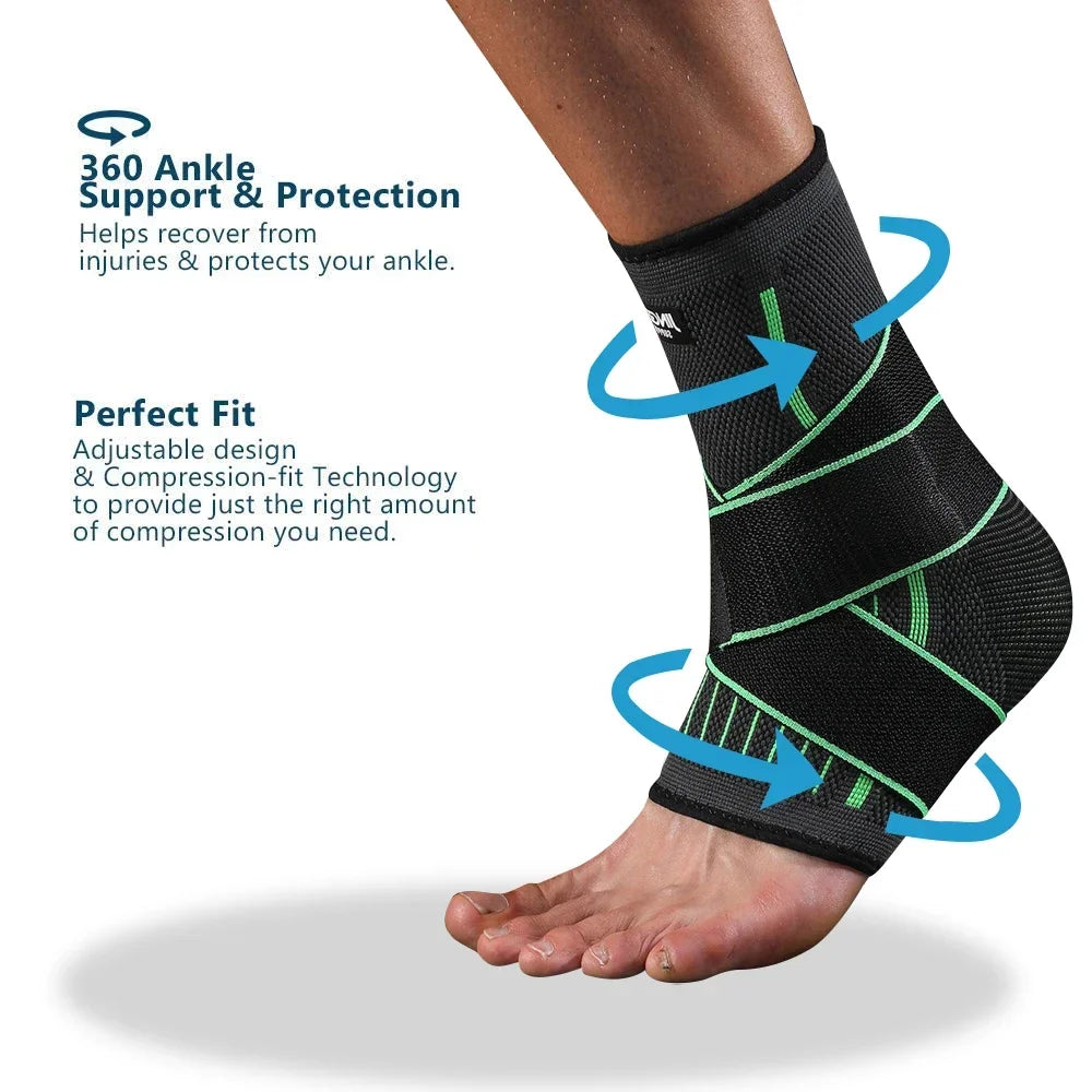 OIMG Adjustable Elastic Ankle Brace Compression Sleeve Foot Support Stabilizer for Plantar Fasciitis Achilles Tendonitis Sports Sock