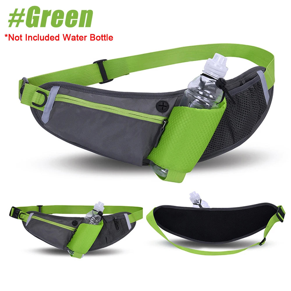 WEPPKK Adjustable Running Belt with Water Bottle Holder