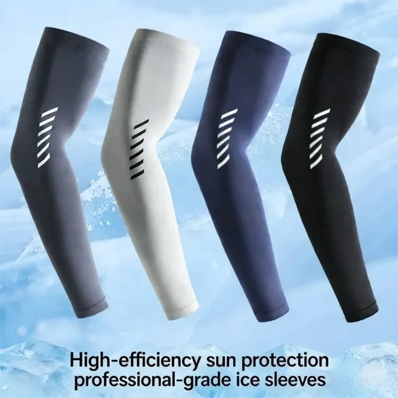 Men's Lightweight Breathable Cooling Sports Sleeves Ice Silk Fabric Sweat-Absorbent for Cycling Fishing Running Hiking