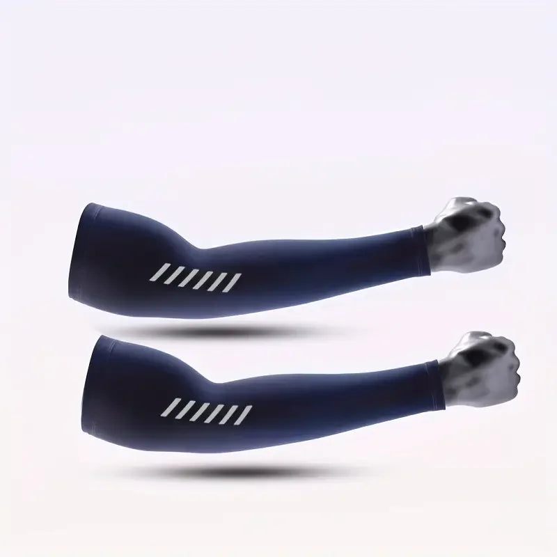 Men's Lightweight Breathable Cooling Sports Sleeves Ice Silk Fabric Sweat-Absorbent for Cycling Fishing Running Hiking